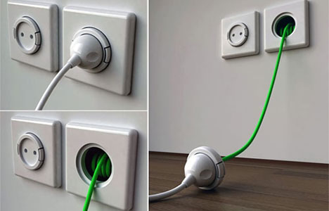Unlimited creativity in switch sockets with built-in extension cables